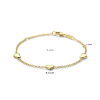 Kinderarmband, 14krt.goud met drie hartjes (lengte verstelbaar: 11-13cm.) - 24997