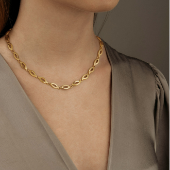 Boccia COllier, model 0876-04 titanium/verguld breedte schakel 7mm. (lengte: 47cm.) - 25001 Boccia COllier, model 0876-04 titanium/verguld breedte schakel 7mm. (lengte: 47cm.) - 25001