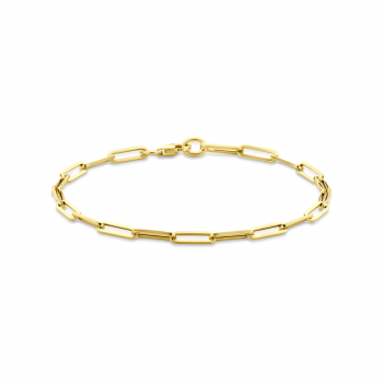 Armband, 9 karaat boxlink 3mm. (lengte: 19cm.) - 25006