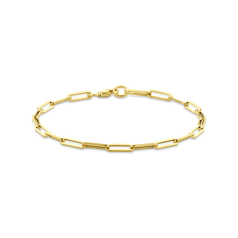 Armband, 9 karaat boxlink 3mm. (lengte: 19cm.) - 25006 Armband, 9 karaat boxlink 3mm. (lengte: 19cm.) - 25006