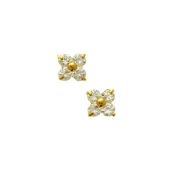 Oorknoppen, 14krt.goud met zirkonia - 24158 Oorknoppen, 14krt.goud met zirkonia - 24158