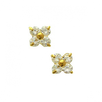 Oorknoppen, 14krt.goud met zirkonia - 24158 Oorknoppen, 14krt.goud met zirkonia - 24158
