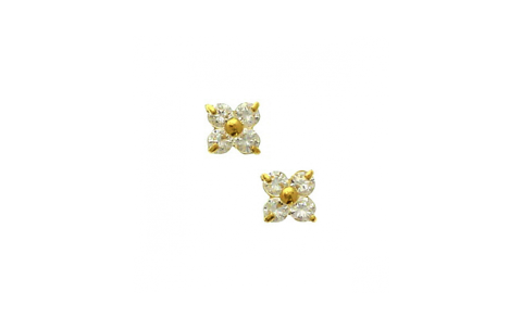 HC Oorknoppen, 14krt.goud met zirkonia - 24158