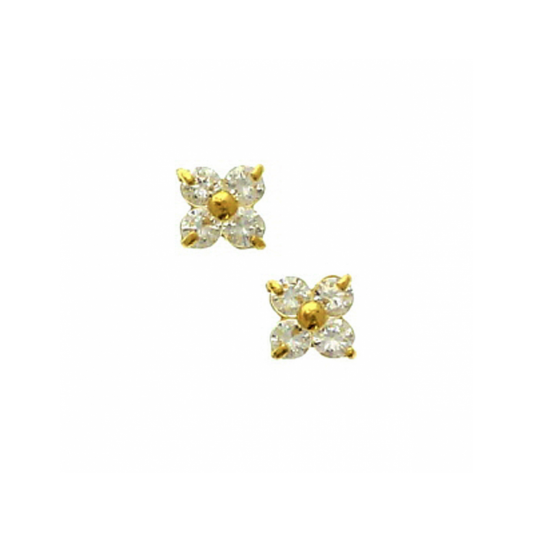 Oorknoppen, 14krt.goud met zirkonia - 24158