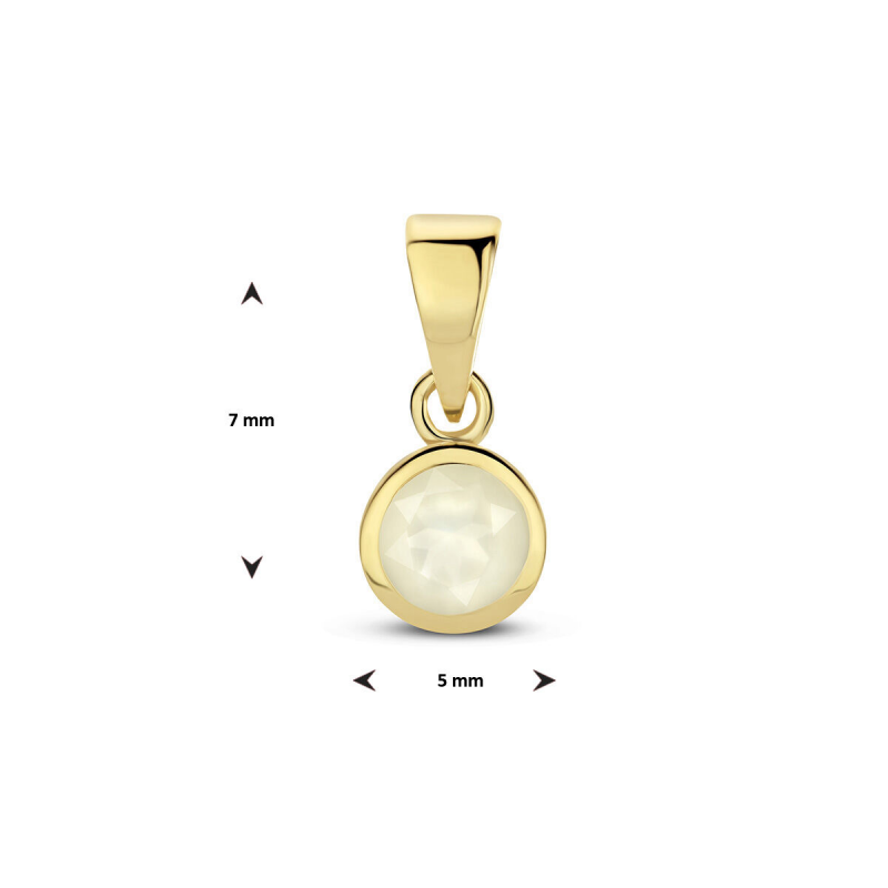 Hanger, 14krt.goud met Maansteen (5x11mm.) - 25020
