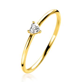 Zinzi Ring, Model ZGR370 14krt.goud met hartvormige zirkonia - 25021