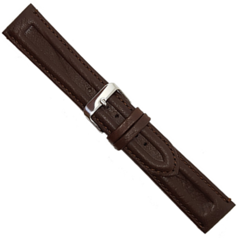 Horlogeband 20mm Bruin Buffelleer - 25027