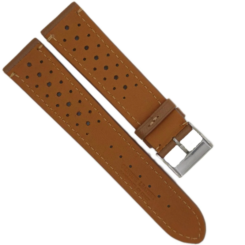 Horlogeband 20mm Licht Bruin Saffiano leer - 25041