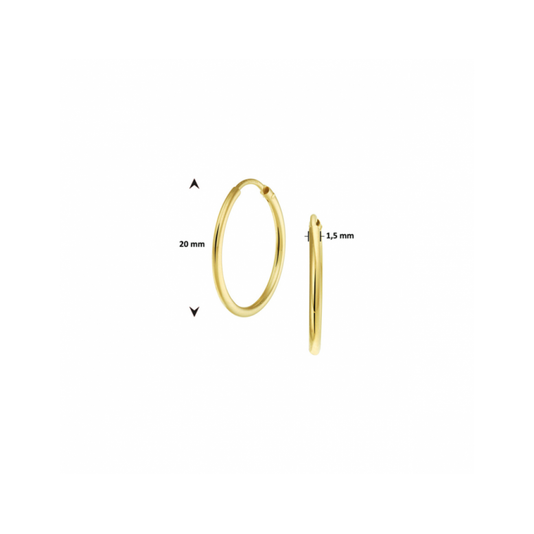 Oorringen, 14krt.goud (20x1,5mm.) - 25097