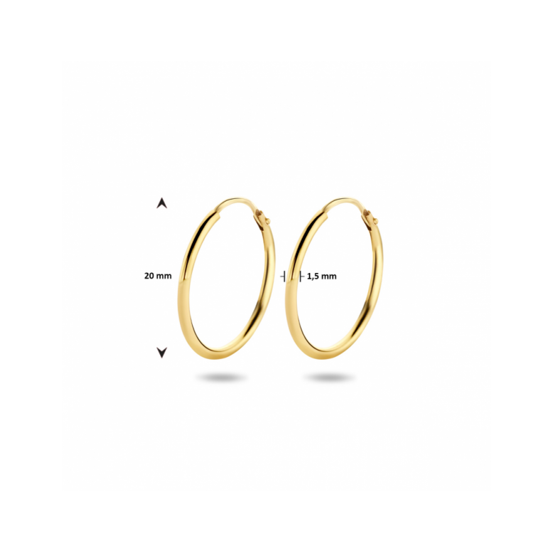 Oorringen, 14krt.goud (20x1,5mm.) - 25097