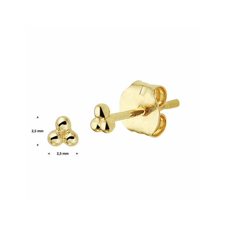 Oorknoppen, 14krt.goud bolletjes (2,5mm.) - 23824