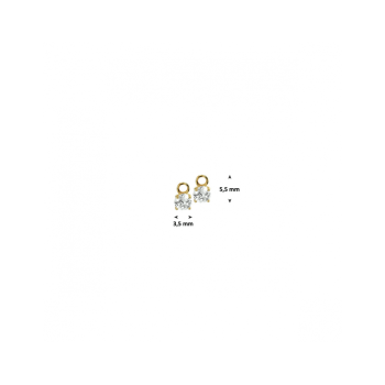 Oorbedels met zirkonia (3,5mm.) - 24209 Oorbedels met zirkonia (3,5mm.) - 24209