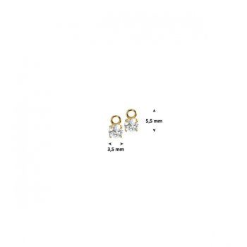 Oorbedels met zirkonia (3,5mm.) - 24209 Oorbedels met zirkonia (3,5mm.) - 24209