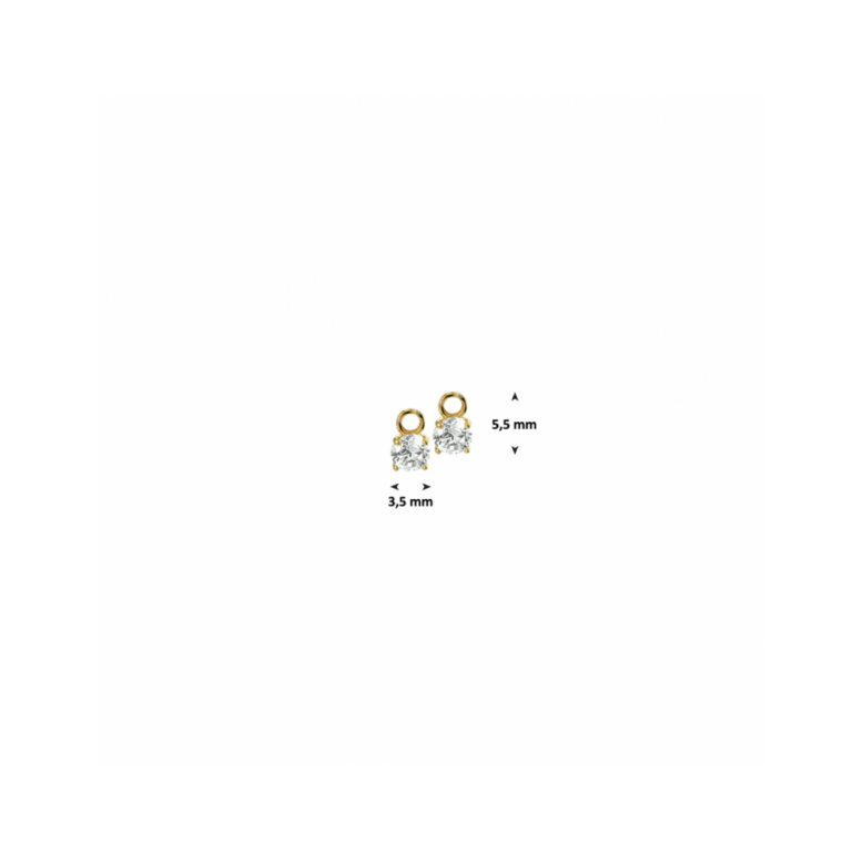 Oorbedels met  zirkonia (3,5mm.) - 24209