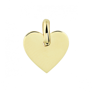 Hanger, 14krt.goud graveerplaatje hart (10mm.) - 24160