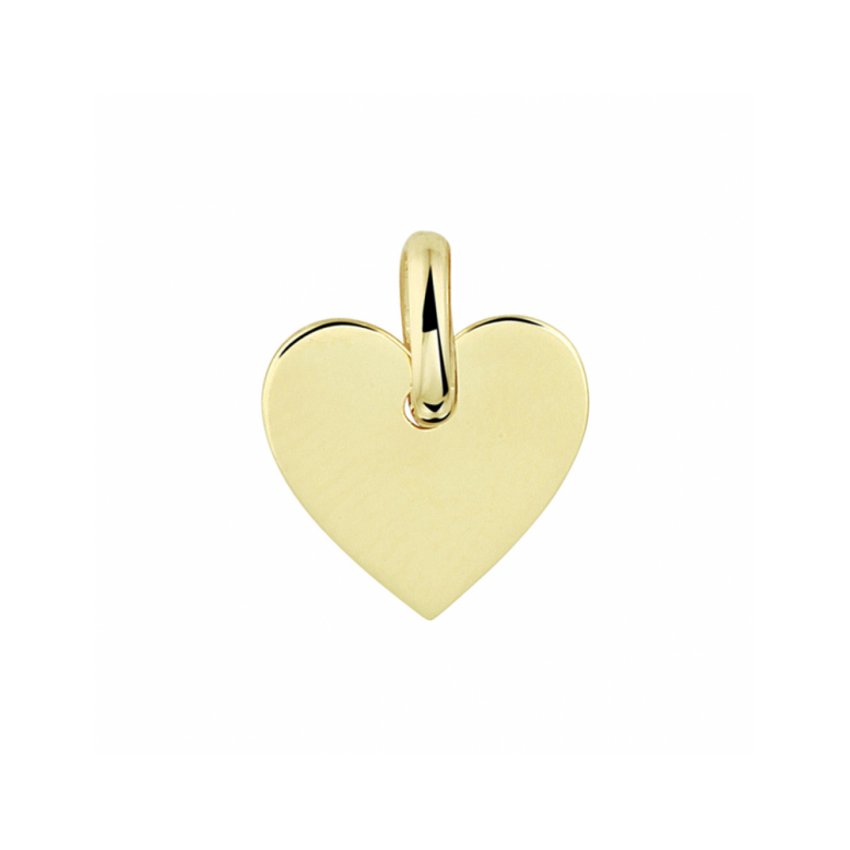 Hanger, 14krt.goud graveerplaatje hart (10mm.) - 24160