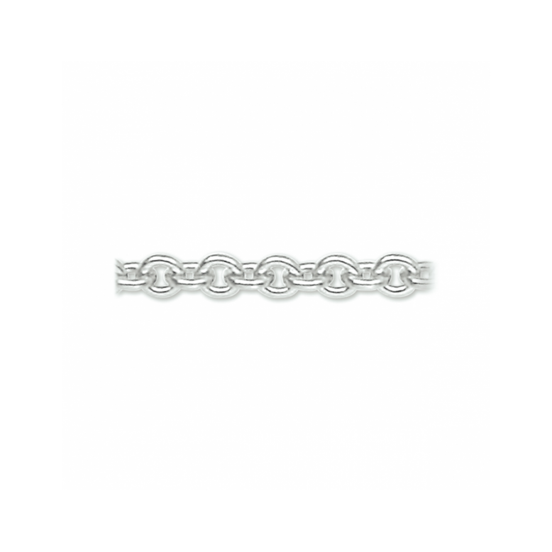 Collier, 14krt.witgoud anker schakel 1,2mm. (lengte: 42cm.) - 24028
