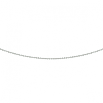 Collier, 14krt.witgoud ankerschakel 0,8mm.(lengte: 41-45cm.) - 22523