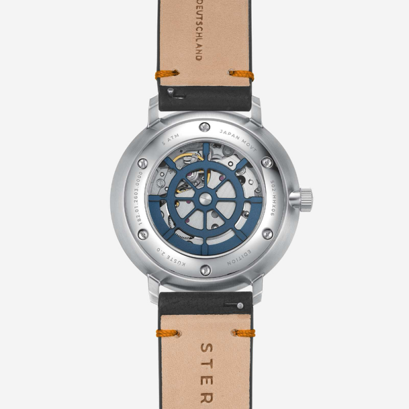 Sternglas Hamburg Automatik Edition Küste 2.0 horloge met diepblauwe wijzerplaat