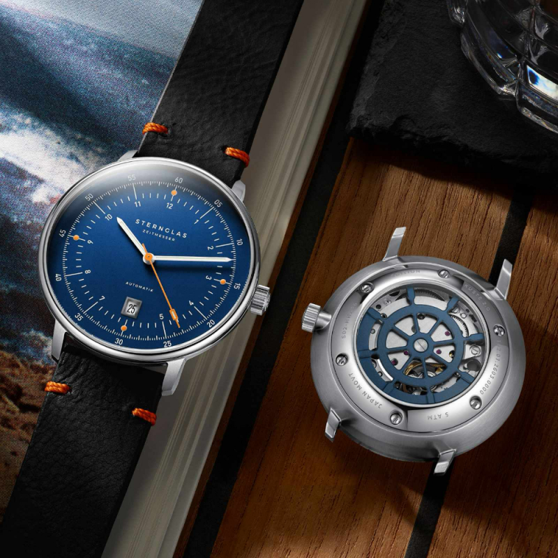 Sternglas Hamburg Automatik Edition Küste 2.0 horloge met diepblauwe wijzerplaat