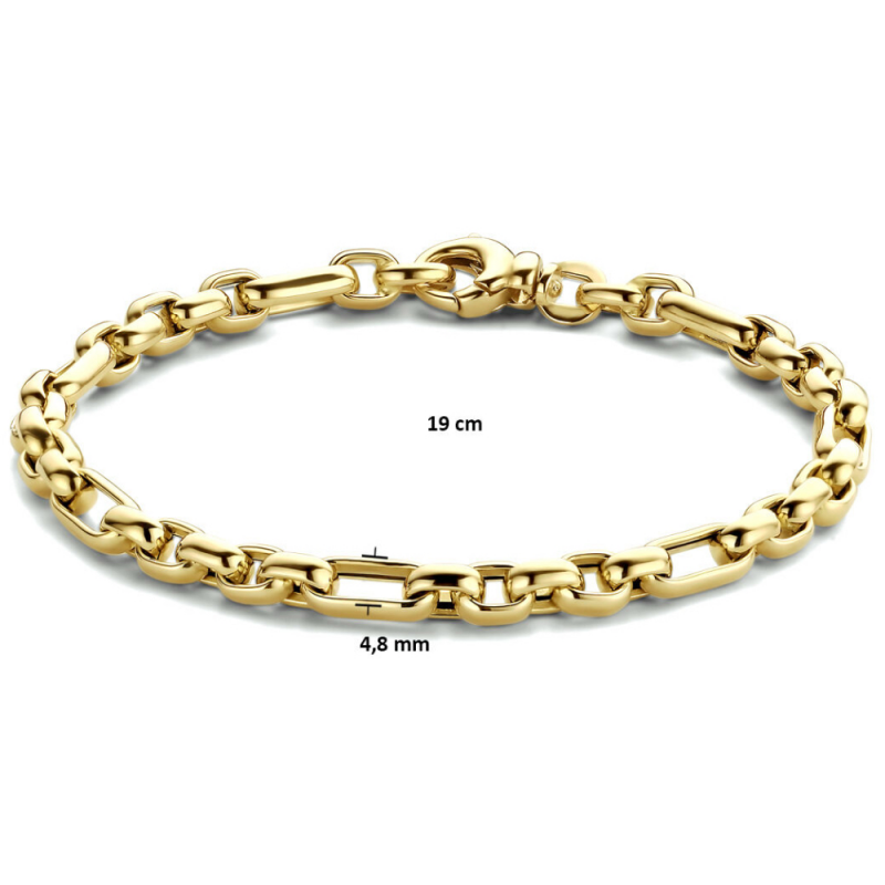 Armband, 14krt.goud ankerschakel (lengte:19 cm.) - 25074