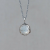 Jeh Jewels Collier, 925 zilver/oxie incl.hanger met maansteen (lengte collier: 50-53cm.) - 25092 Jeh Jewels Collier, 925 zilver/oxie incl.hanger met maansteen (lengte collier: 50-53cm.) - 25092