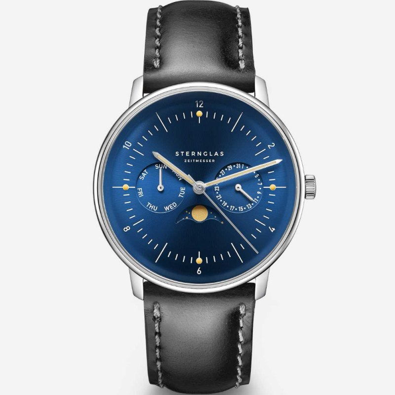 Sternglas Naos Moonphase quartz horloge - S01-NM06-BR02 - 25118 Sternglas Naos Moonphase quartz horloge - S01-NM06-BR02 - 25118