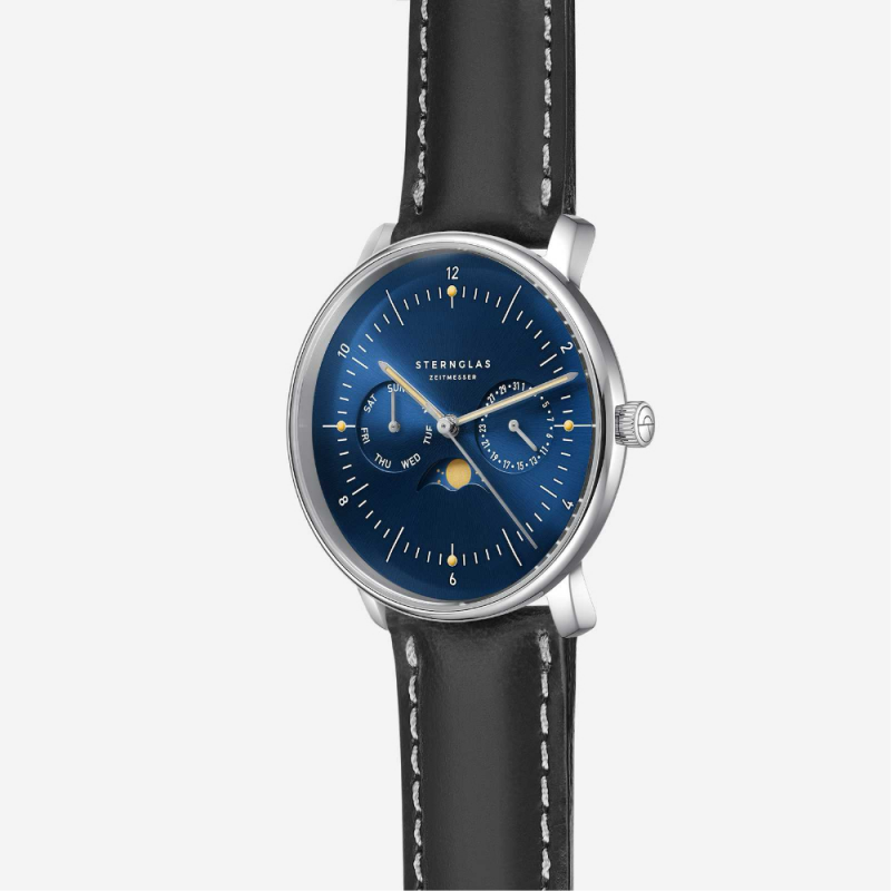 Sternglas Naos Moonphase quartz horloge - S01-NM06-BR02 - 25118 Sternglas Naos Moonphase quartz horloge - S01-NM06-BR02 - 25118