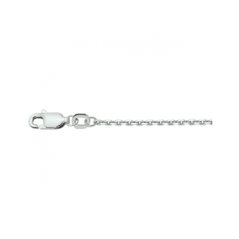 Collier, zilver gerhodineers ankerschakel (lengte: 45cm.) - 24130 Collier, zilver gerhodineers ankerschakel (lengte: 45cm.) - 24130