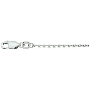 Collier, zilver gerhodineers ankerschakel (lengte: 45cm.) - 24130 Collier, zilver gerhodineers ankerschakel (lengte: 45cm.) - 24130