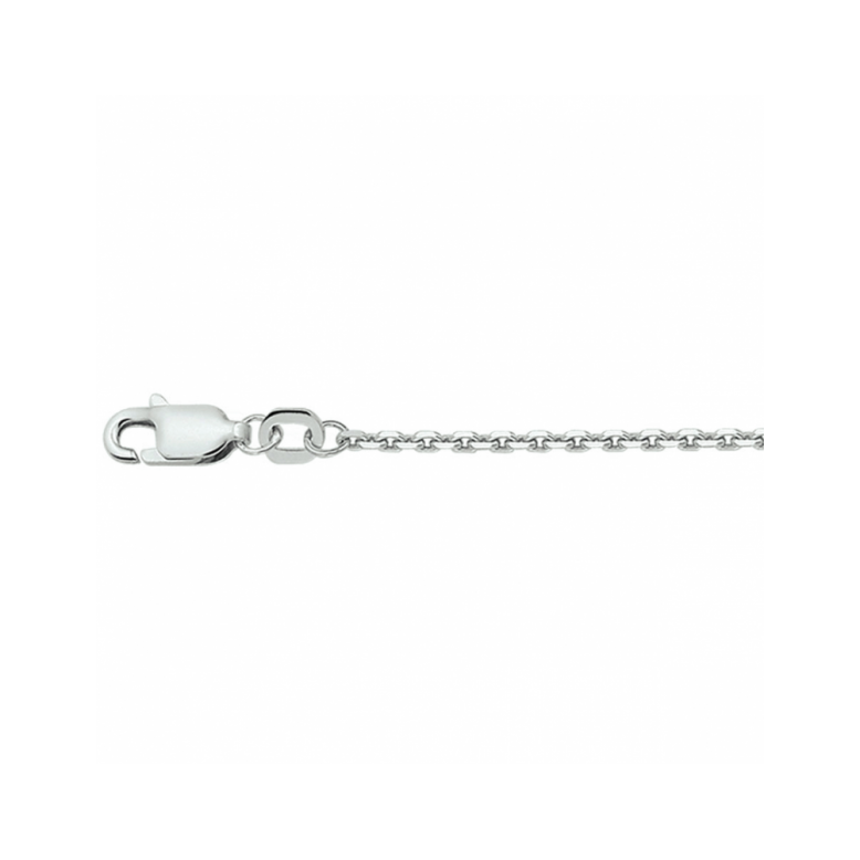 Collier, zilver gerhodineers ankerschakel (lengte: 45cm.) - 24130