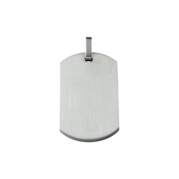 Hanger , edelstaal dogtag poli/mat (grootte: 23x39mm.) - 24244 Hanger , edelstaal dogtag poli/mat (grootte: 23x39mm.) - 24244