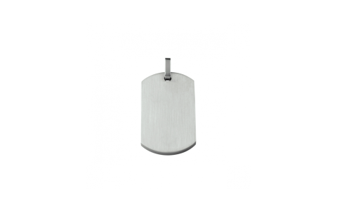 HC Hanger , edelstaal dogtag poli/mat (grootte: 23x39mm.) - 24244
