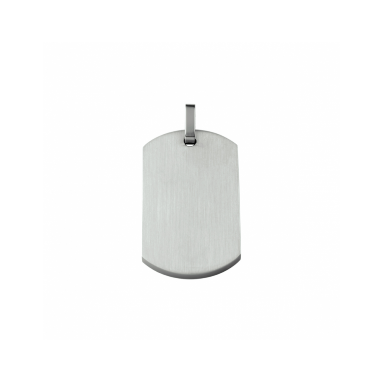 Hanger , edelstaal dogtag poli/mat (grootte: 23x39mm.) - 24244