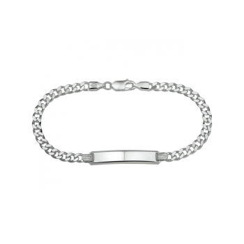 Graveerarmband, zilver gourmette (lengte 19cm.) - 24101