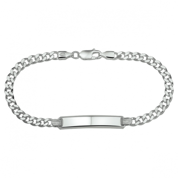 Graveerarmband, zilver gourmette (lengte 19cm.) - 24101