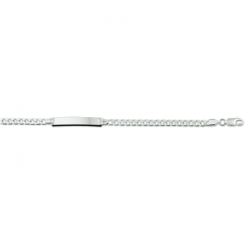 Graveerarmband, zilver gourmette (lengte 19cm.) - 24101 Graveerarmband, zilver gourmette (lengte 19cm.) - 24101