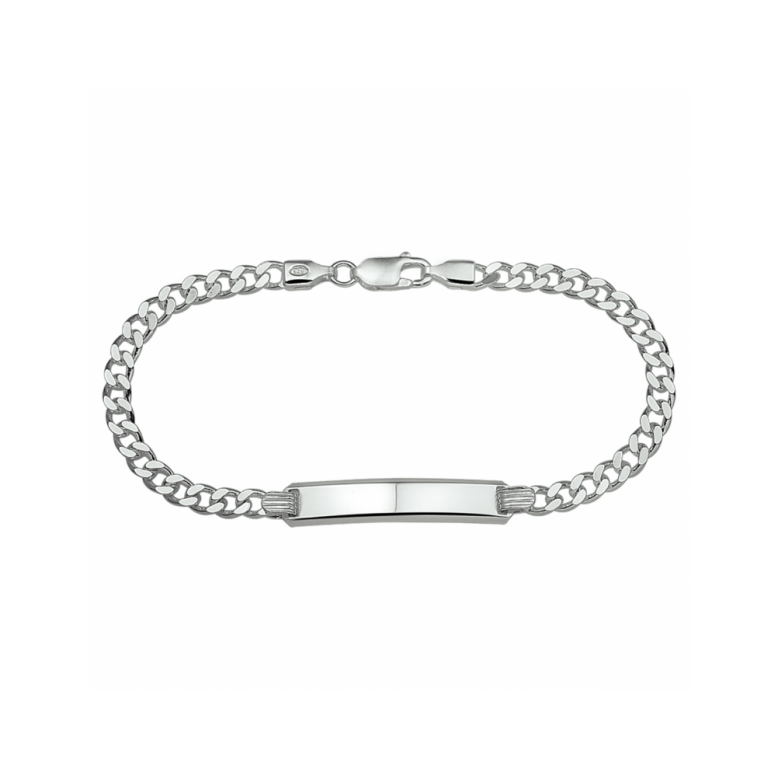 Graveerarmband, zilver gourmette (lengte 19cm.) - 24101