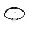 Armband, zwart satijn met zilver rondje (lengte: verstelbaar 13-26cm.) - 23276