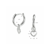 Oorringen, zilver gerhodineerd met hart - 22879