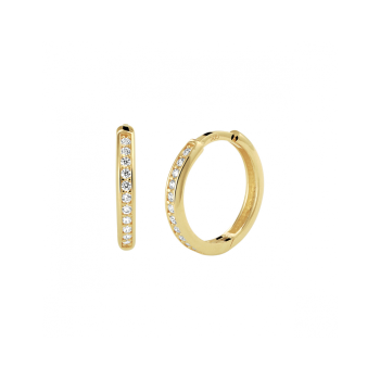 Oorringen, 14kt.goud met zirkonia (14x2mm.) - 24009