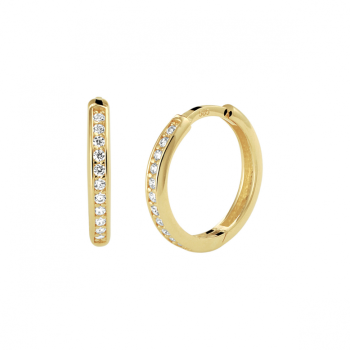 Oorringen, 14kt.goud met zirkonia (14x2mm.) - 24009