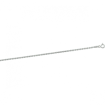 Collier, zilver koord gediamanteerd (lengte: 42cm.) - 24026 Collier, zilver koord gediamanteerd (lengte: 42cm.) - 24026