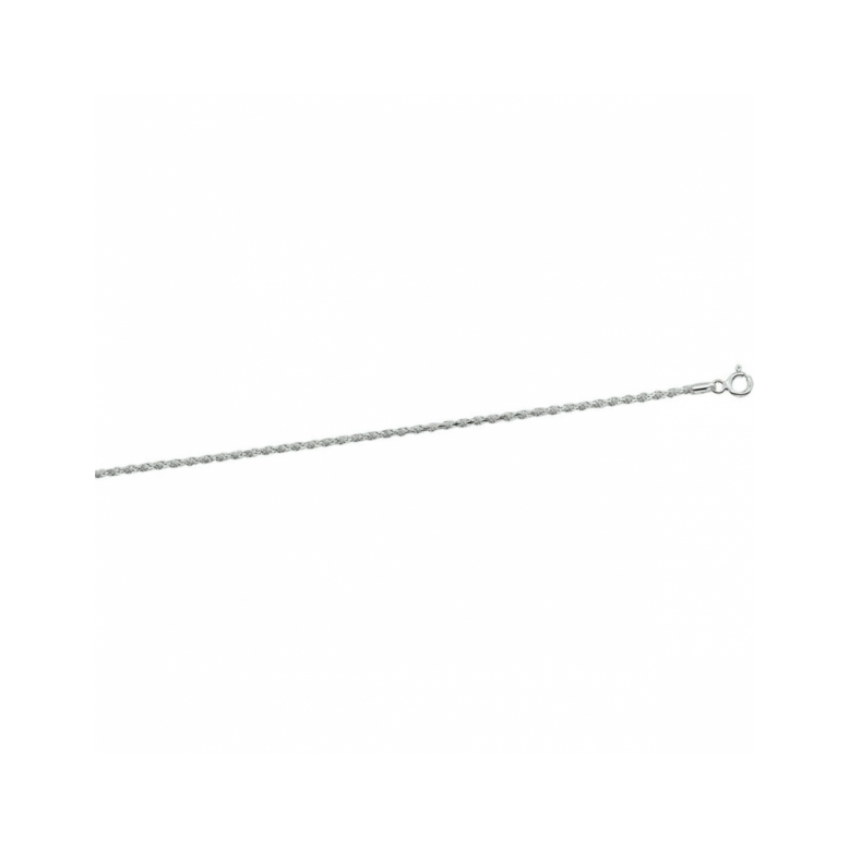 Collier, zilver koord gediamanteerd (lengte: 42cm.) - 24026
