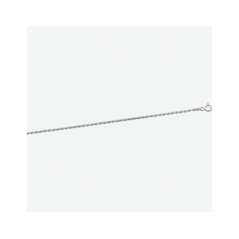 Collier, zilver koord gediamanteerd (lengte: 42cm.) - 24026