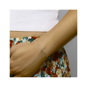 Armband, zilver gerhodineerd hartjes (lengte:16-19cm.) - 22952 Armband, zilver gerhodineerd hartjes (lengte:16-19cm.) - 22952