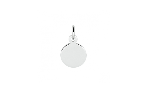 Graveerhanger, zilver gerhodineerd rond (9mm.) - 23324