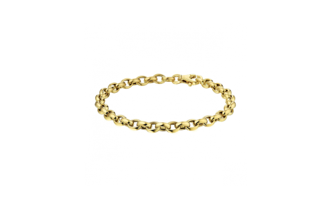 HC Armband, 14krt.goud ovaal jasseron 5mm (lengte: 19cm.) - 24157