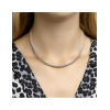Collier, zilver gerhodineerd palmier 4,0 mm (lengte 43cm.) - 22854