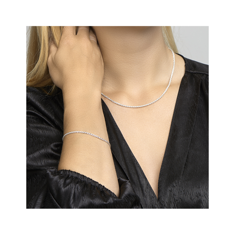 Collier, vossestaart 2,5mm. (lengte: 45cm.) - 24083